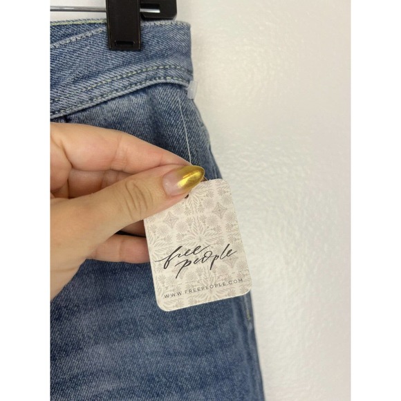 COPY - NEW We the Free People Maggie Straight Leg Jeans 26 Raw Hem Mid Rise But… - Picture 11 of 12